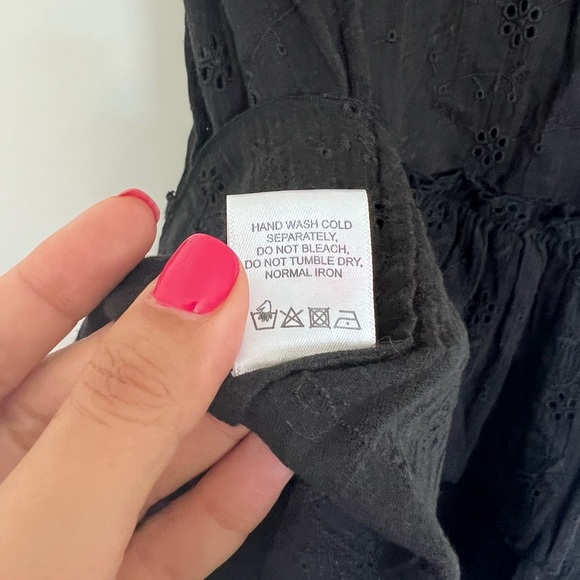 NEW Playa Lucila Black Eyelet Ruffle Tiered Mini Dress Cover-Up Boho Beachy S - Picture 10 of 13